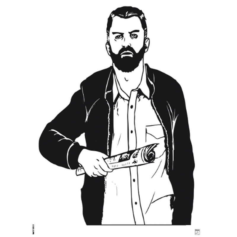 Klamer Alvo Homem com Jornal