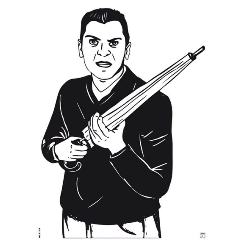 Klamer Alvo Homem com Guarda Chuva