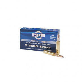 Munições PPU cal 7,5x55mm Suiss 174grs SP